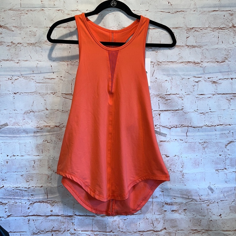 Zyia effortless tank long NWT M coral sleeveless racer back activewear womens
